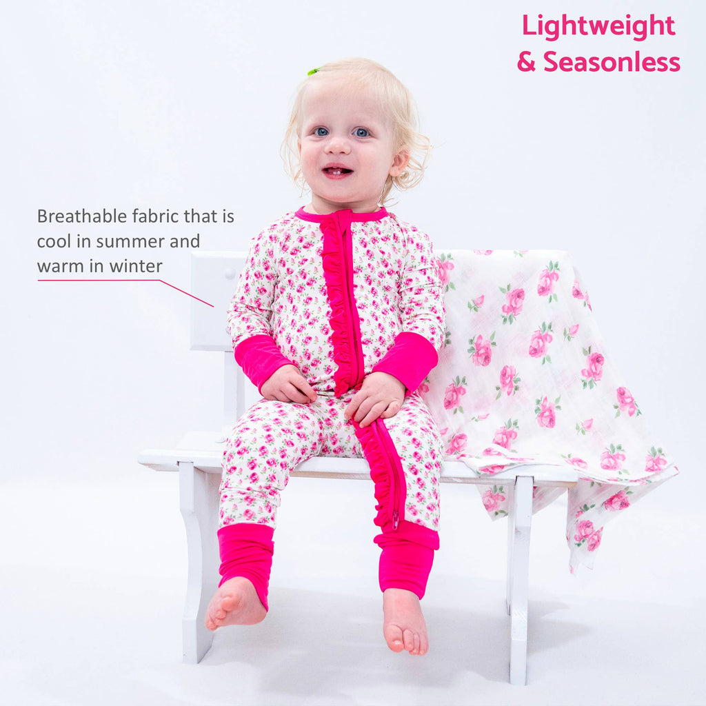 Bamboo Baby Convertible Ruffle Zipper Pajama Buds & Blooms