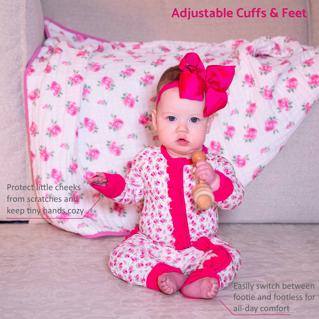 Bamboo Baby Convertible Ruffle Zipper Pajama Buds & Blooms