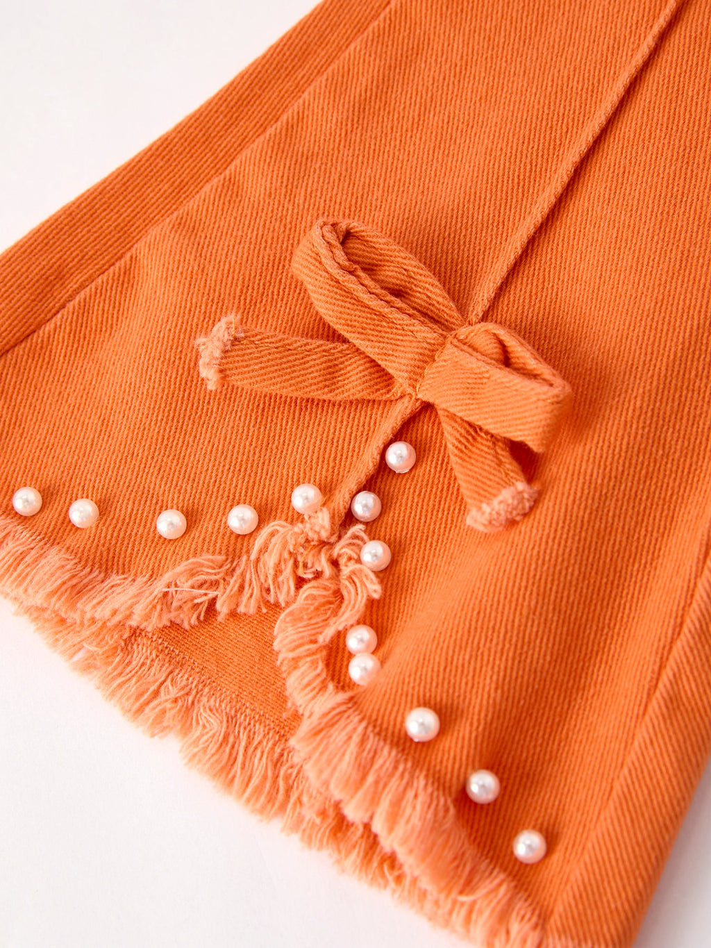 Orange Flared Elastic Jeans