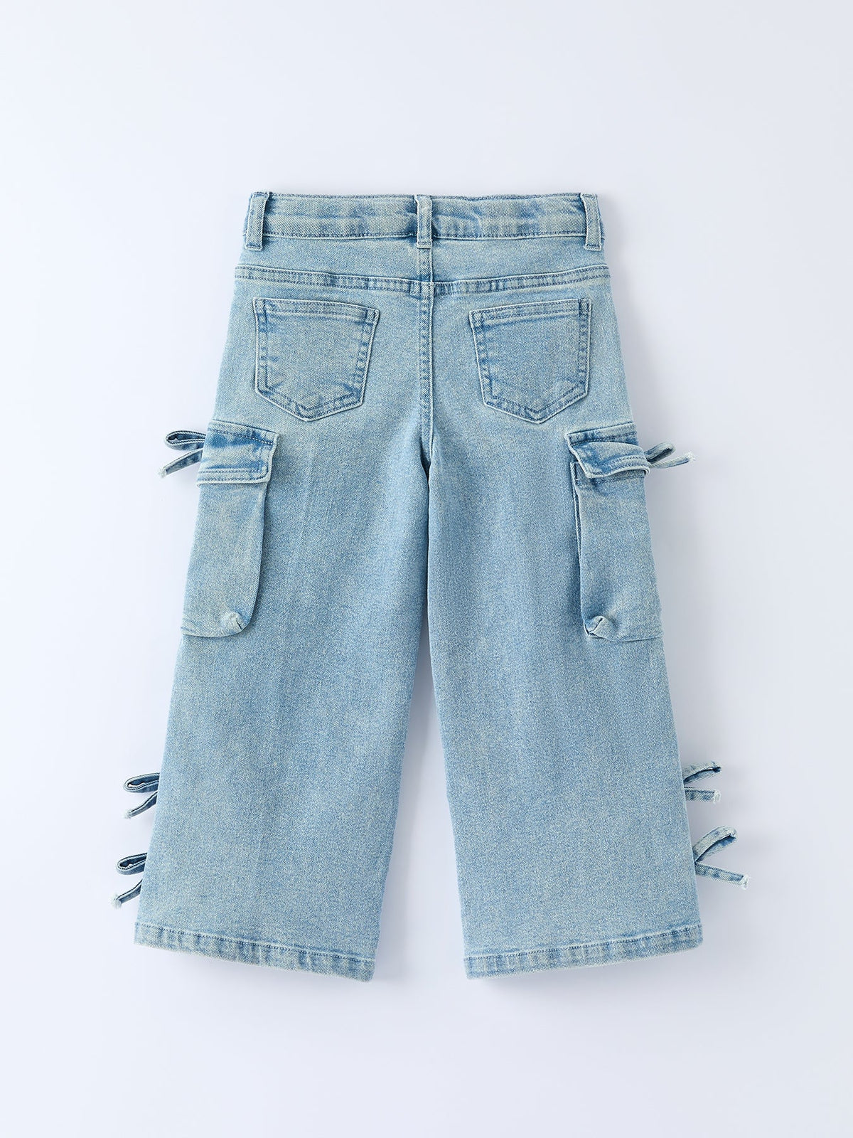 Wide-Leg Denim Pants With Pockets
