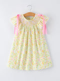 Spring Floral Smocked Girl Dress