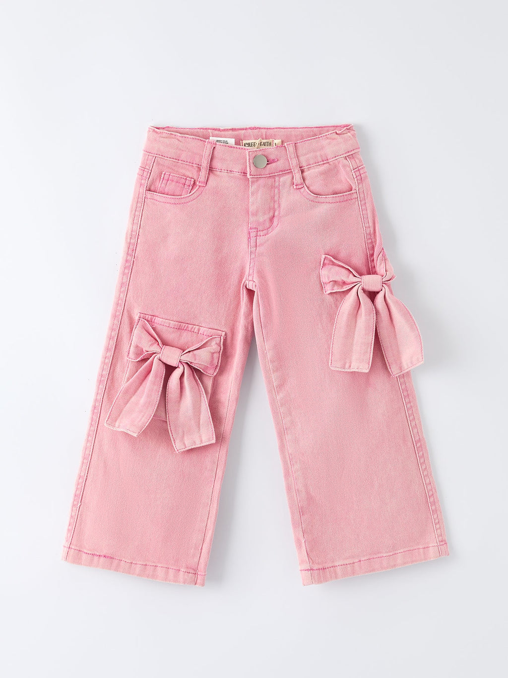Pink Bow Girls Denim Pants
