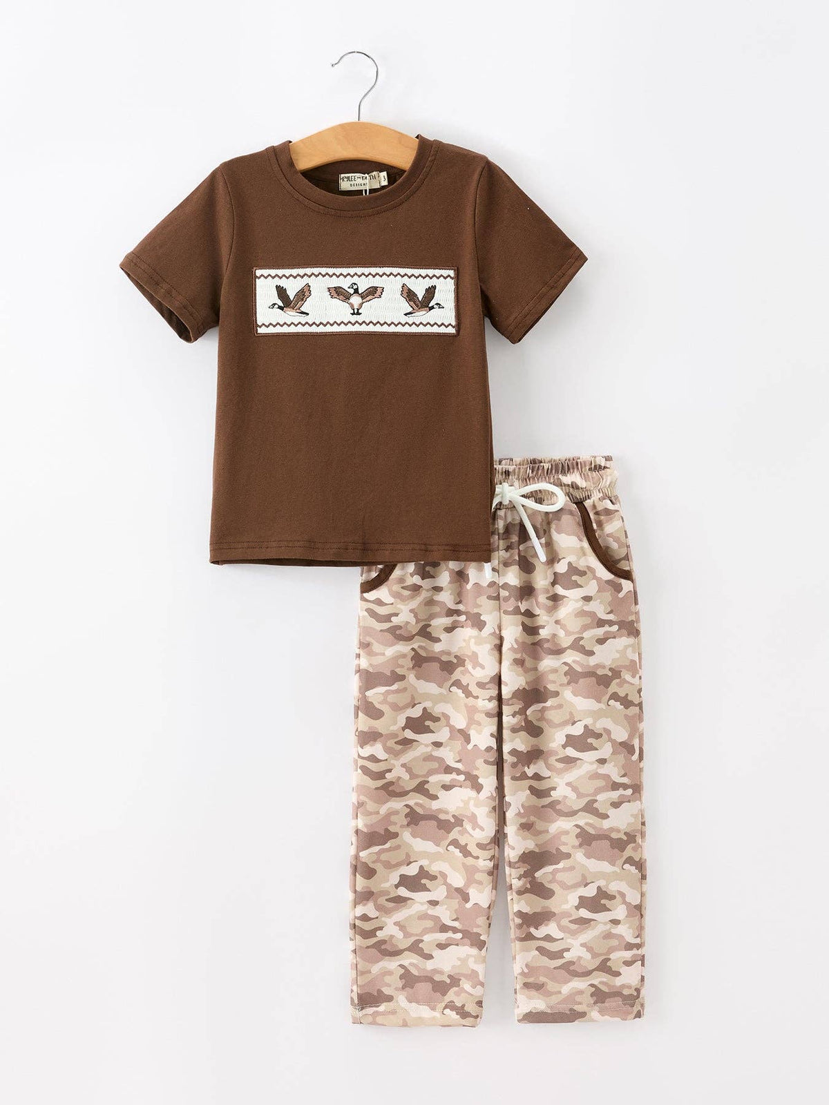 Duck Embroidery Camo Boy Pant heSet