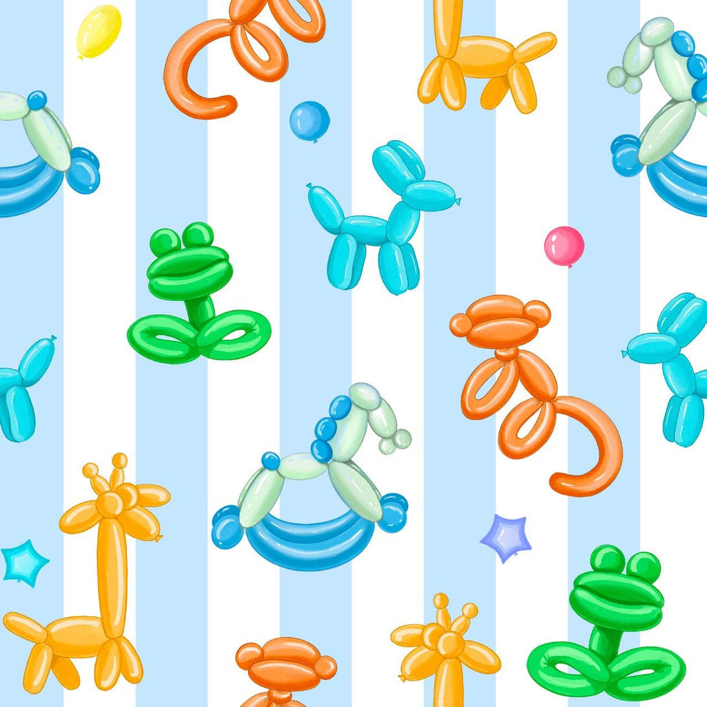 Bamboo Baby Convertible Zipper Pajama Blue Balloon Animal