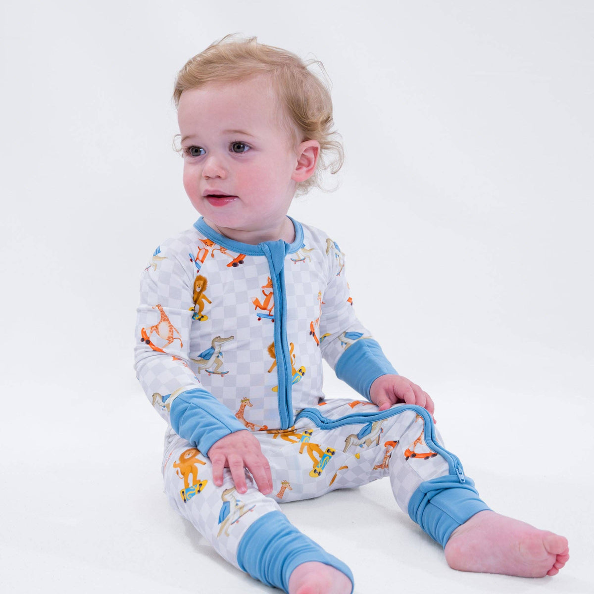 Bamboo Baby Convertible Zipper Pajama  Wild Wheels