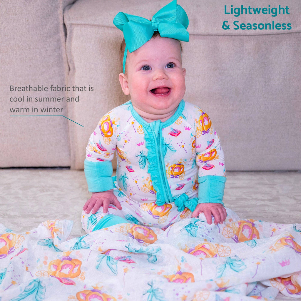 Bamboo Baby Convertible Ruffle Zipper Pajama Glass Slipper