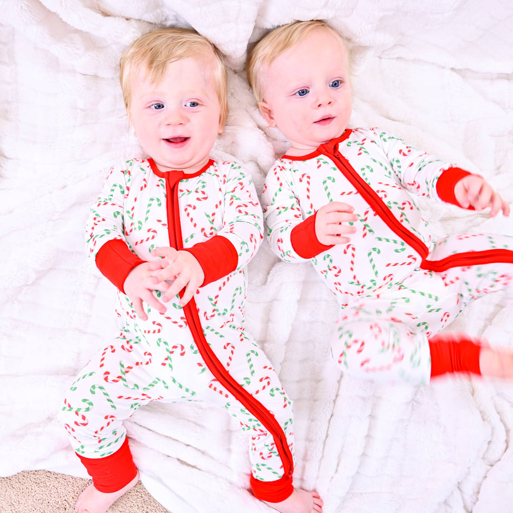 Bamboo Baby Convertible Zipper Pajama Hooked on Holidays