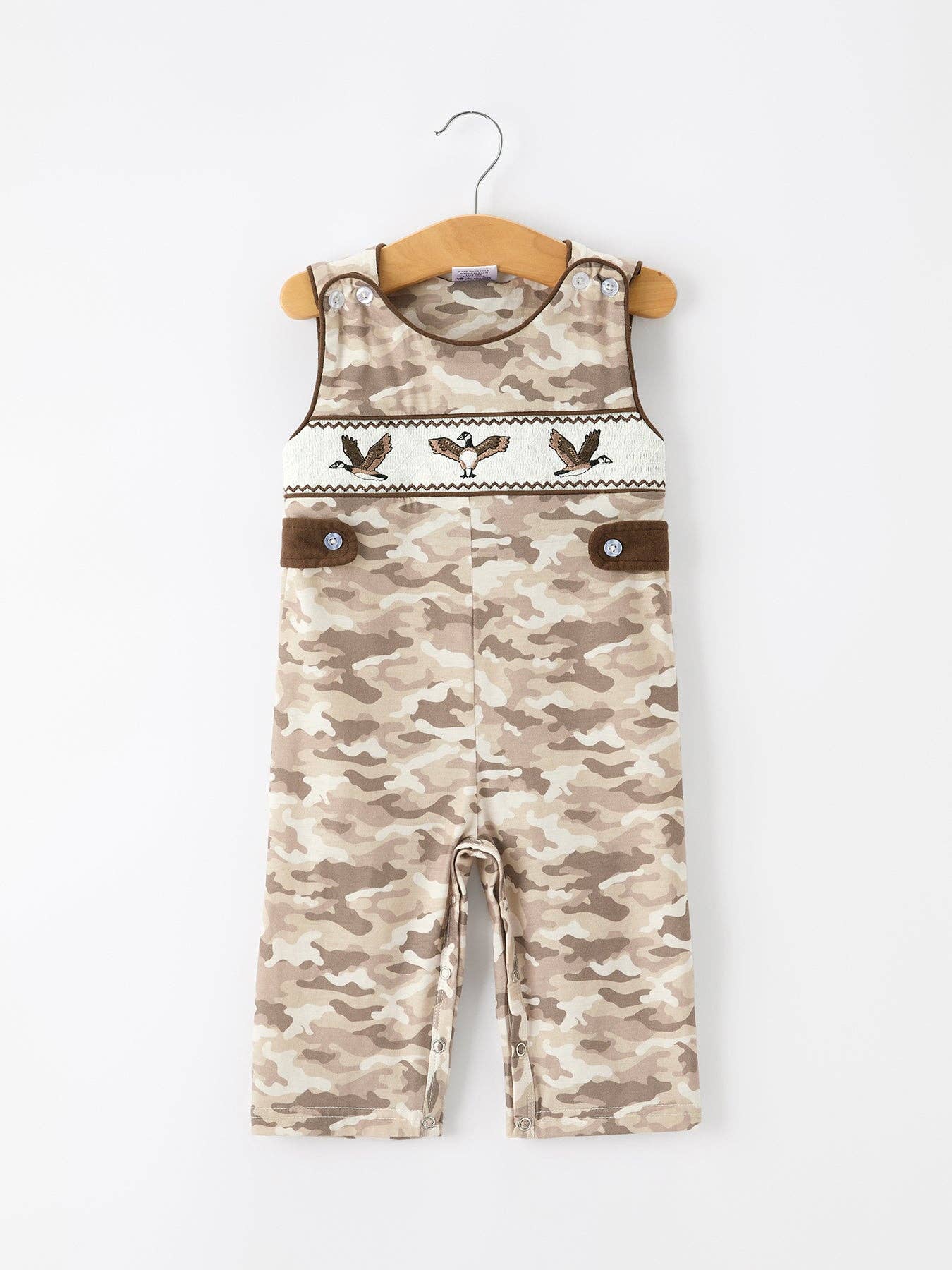 Duck Smocked Camo Baby Jonjon