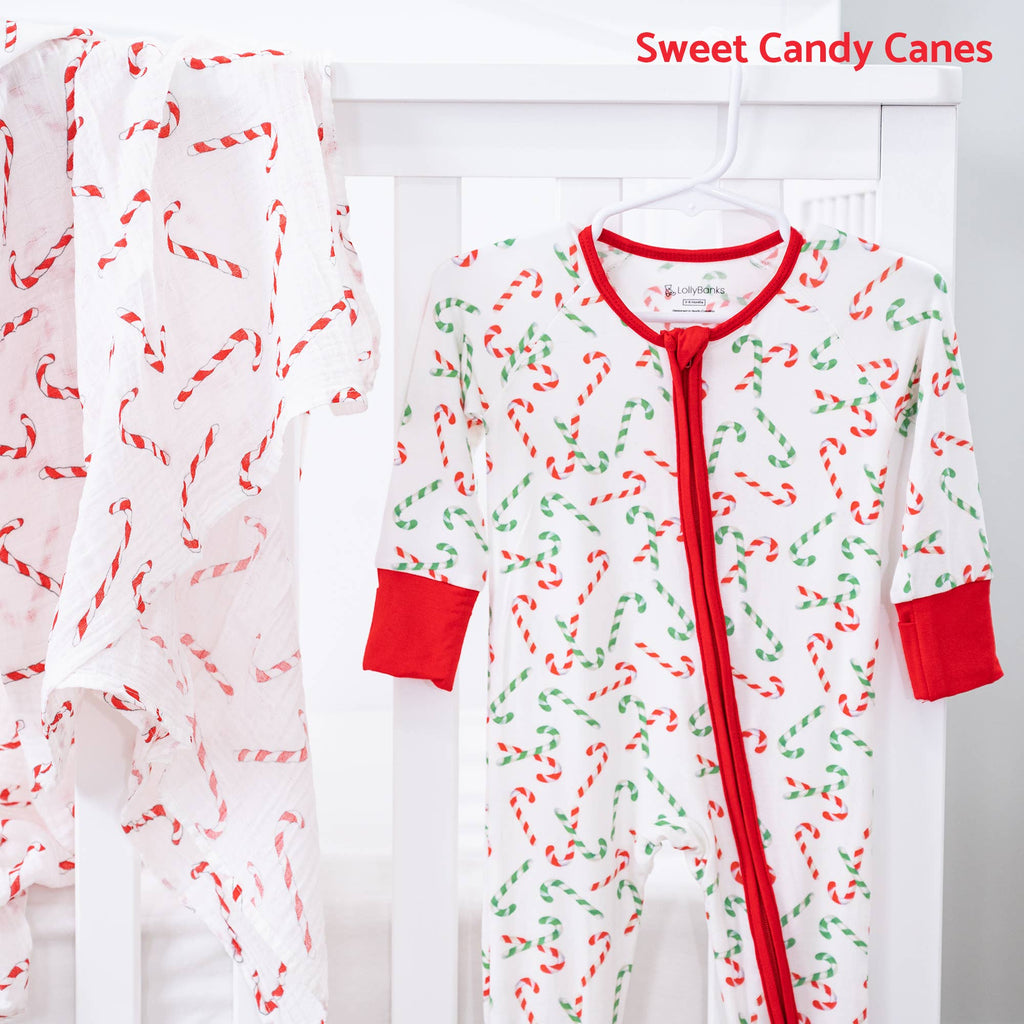 Bamboo Baby Convertible Zipper Pajama Hooked on Holidays
