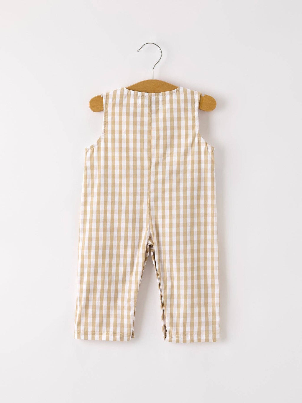 Fall Thanksgiving Apricot Plaid Chick Embroidery Smocking Baby Boys JonJon