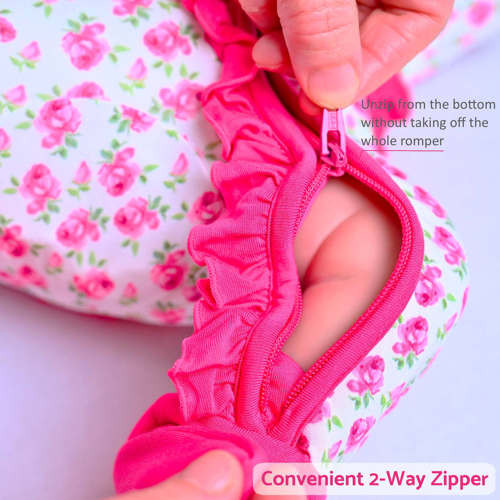 Bamboo Baby Convertible Ruffle Zipper Pajama Buds & Blooms