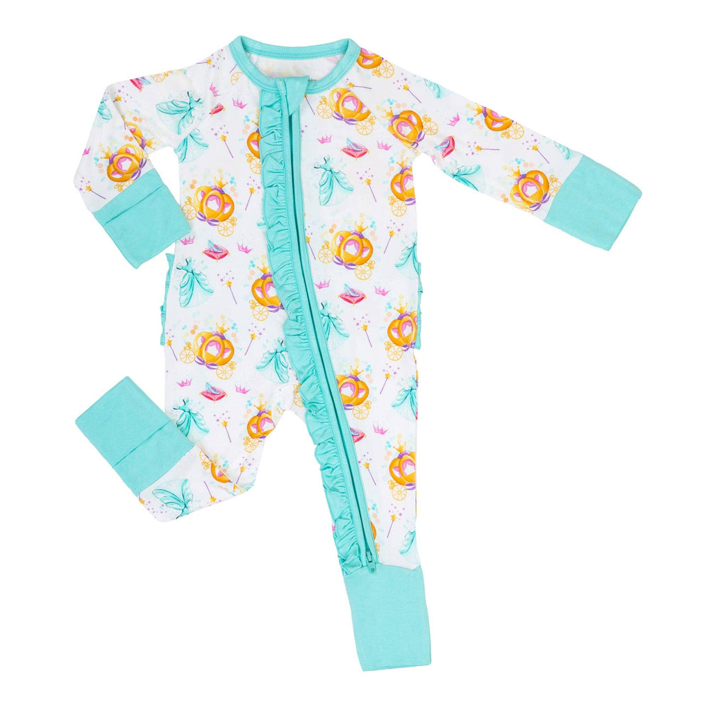 Bamboo Baby Convertible Ruffle Zipper Pajama Glass Slipper