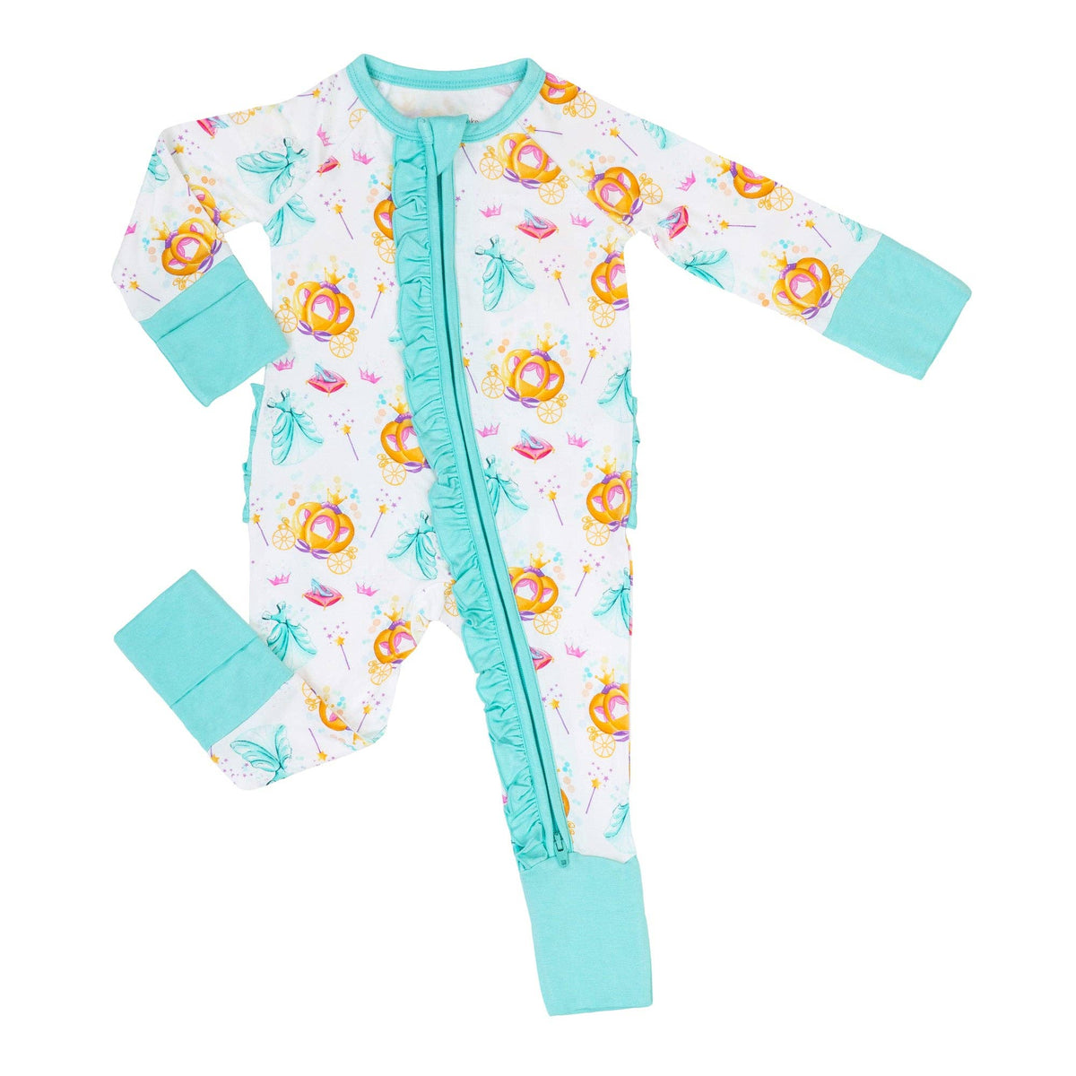 Bamboo Baby Convertible Ruffle Zipper Pajama Glass Slipper