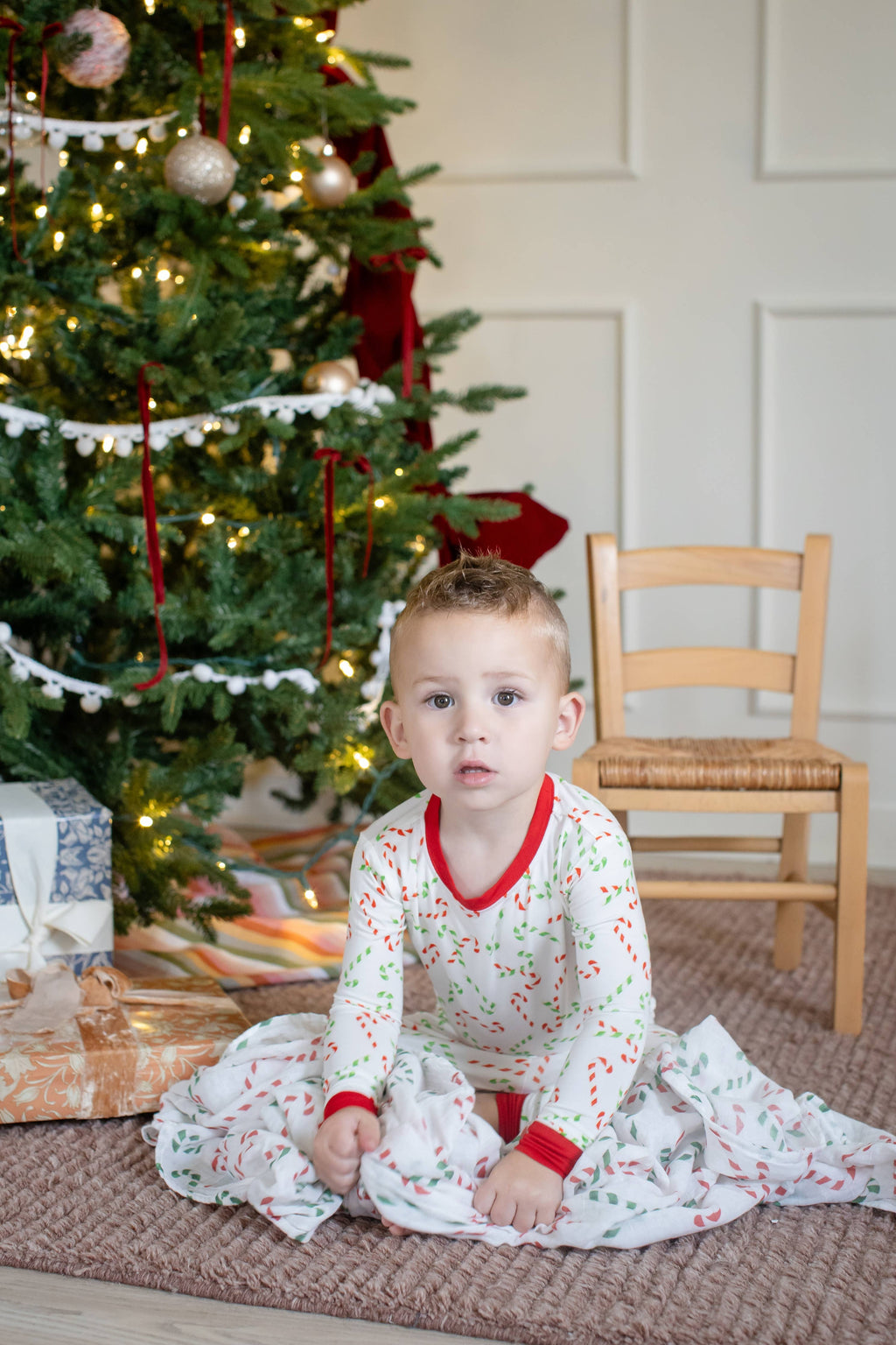 Bamboo Baby Convertible Zipper Pajama Hooked on Holidays