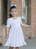 Halloween Thanksgiving Pumpkin Bow Girls Twirl Ruffle Dress
