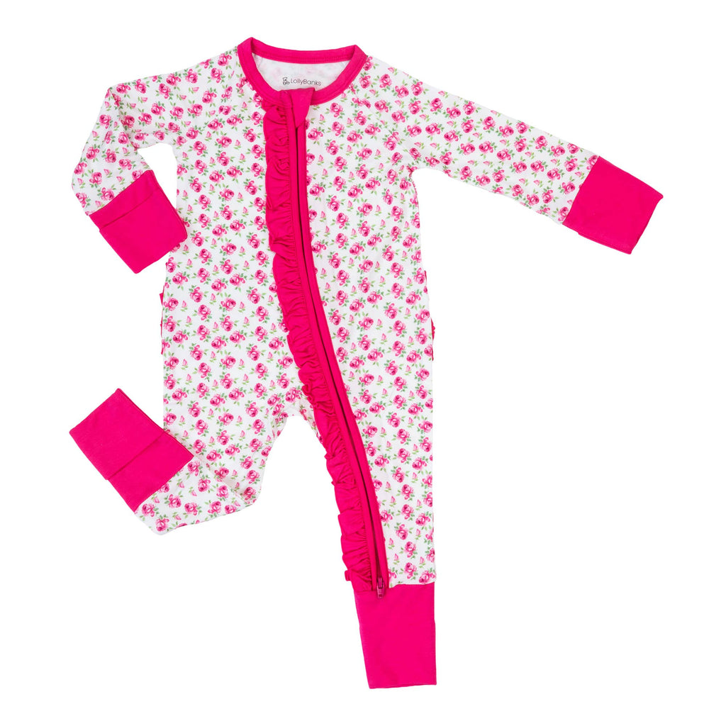 Bamboo Baby Convertible Ruffle Zipper Pajama Buds & Blooms