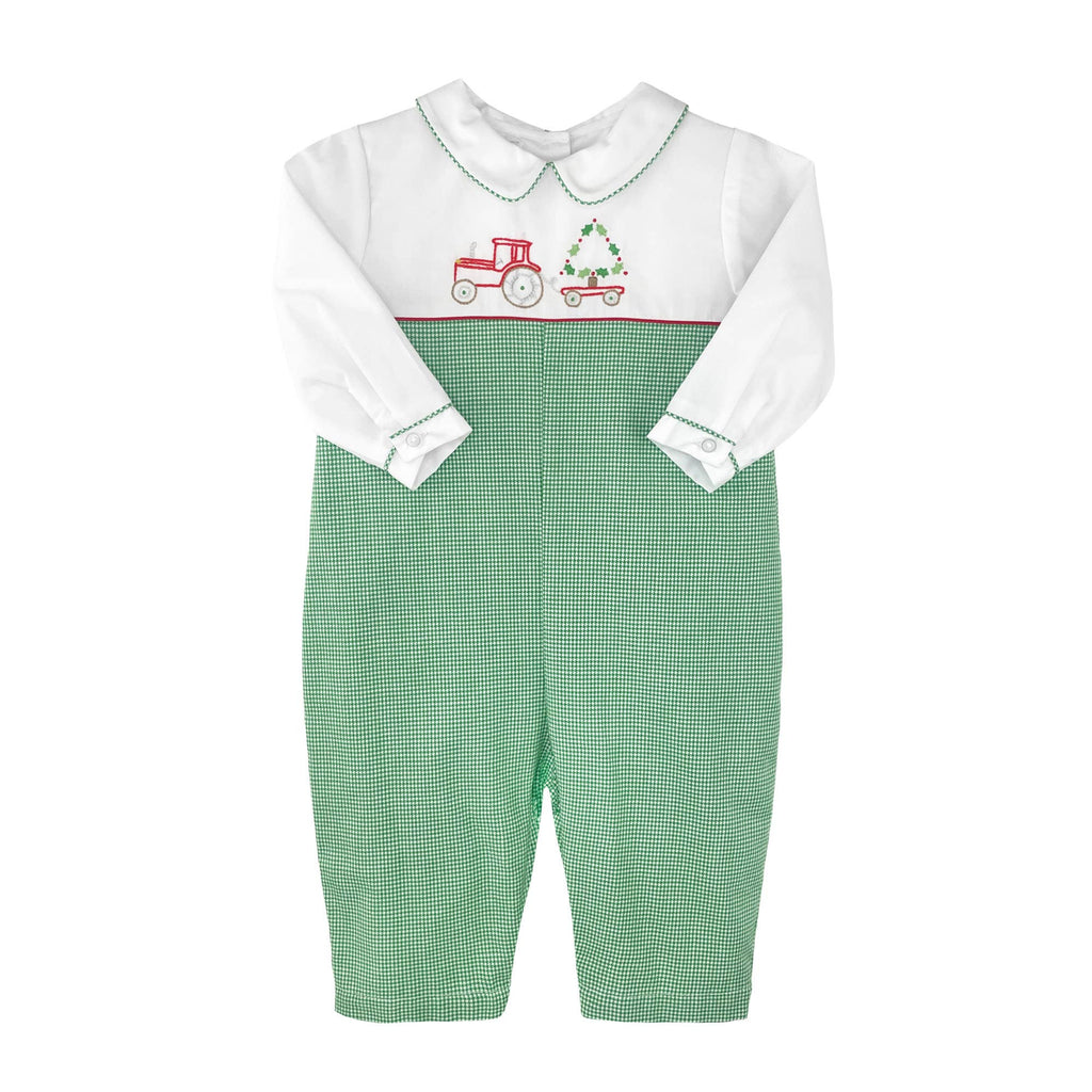 Holiday Tractor Hand Embroidered Longall