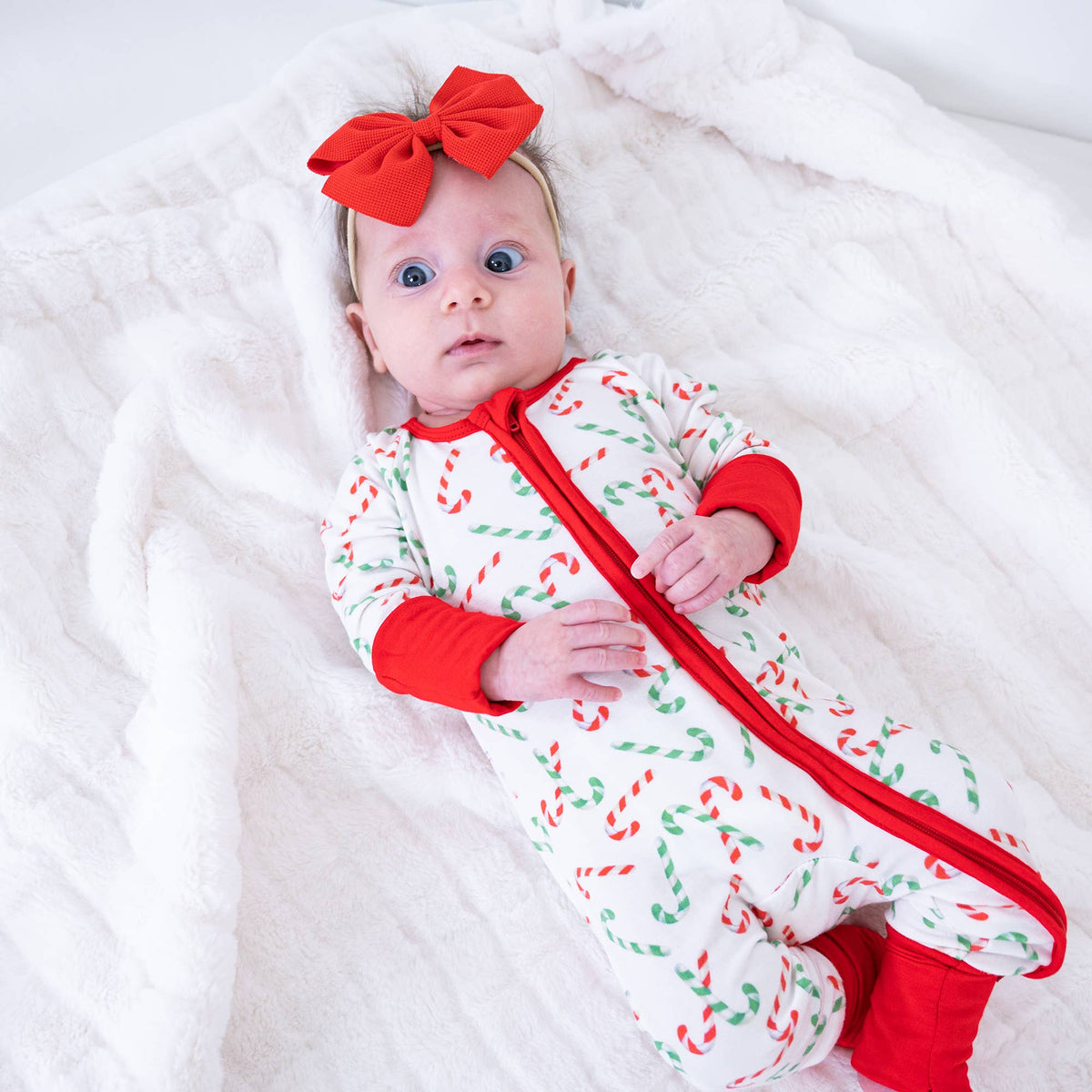 Bamboo Baby Convertible Zipper Pajama Hooked on Holidays